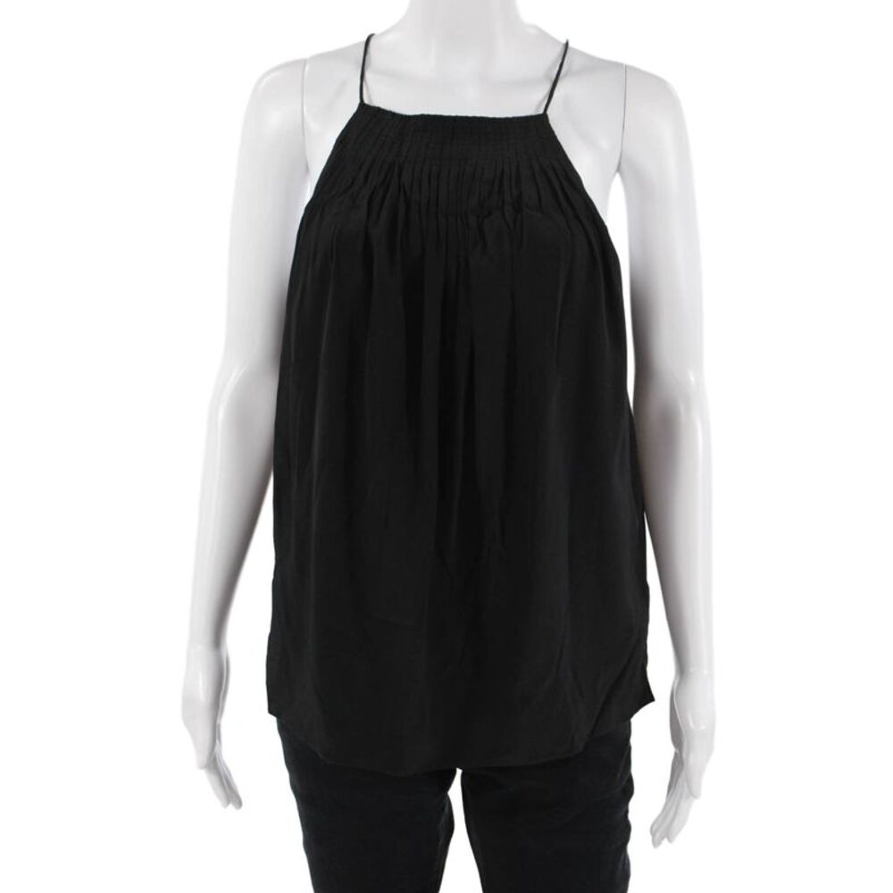 Tibi Women Black Silk Camisole Tie Neck Sleeveless Designer Size 4